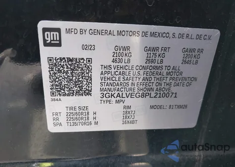 2023 GMC Terrain Awd Slt from USA, damaged, VIN 3GKALVEG8PL210071